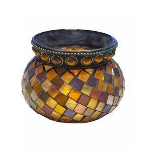 PartyLite Global Fusion Mosaic Glass Votive Candle Holder Set